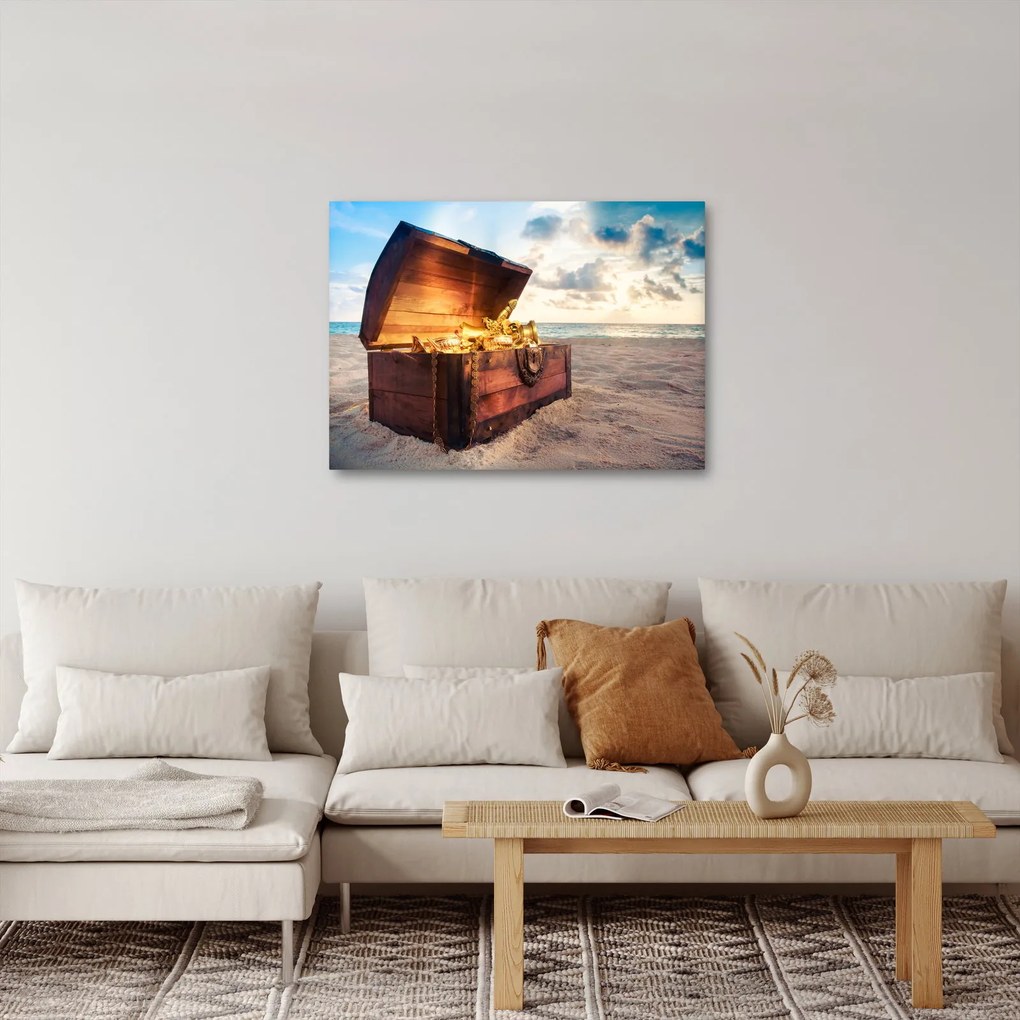 Obraz - Skarb na plaży (70x50 cm)