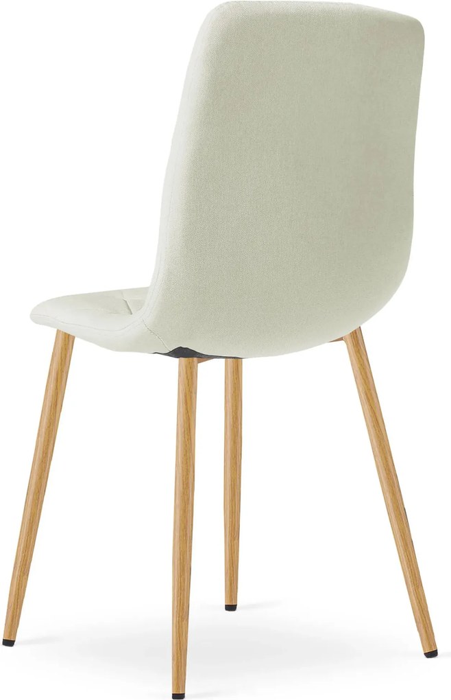 Beżowe pikowane krzesło tapicerowane na metalowych nogach K4-L23