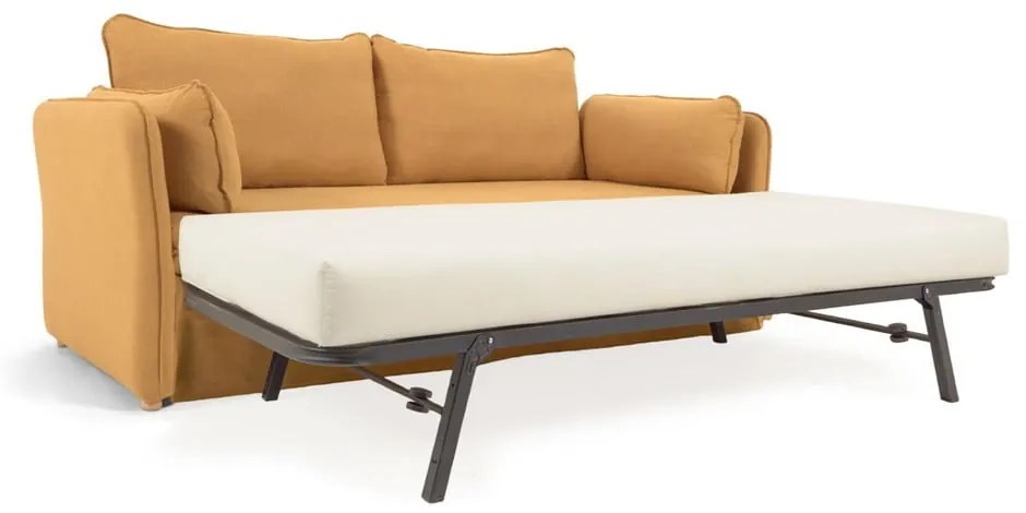 Musztardowa rozkładana sofa 210 cm Tanit – Kave Home