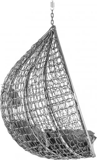 Szare wiszące krzesło KOKON bez stojaka, szara poduszka