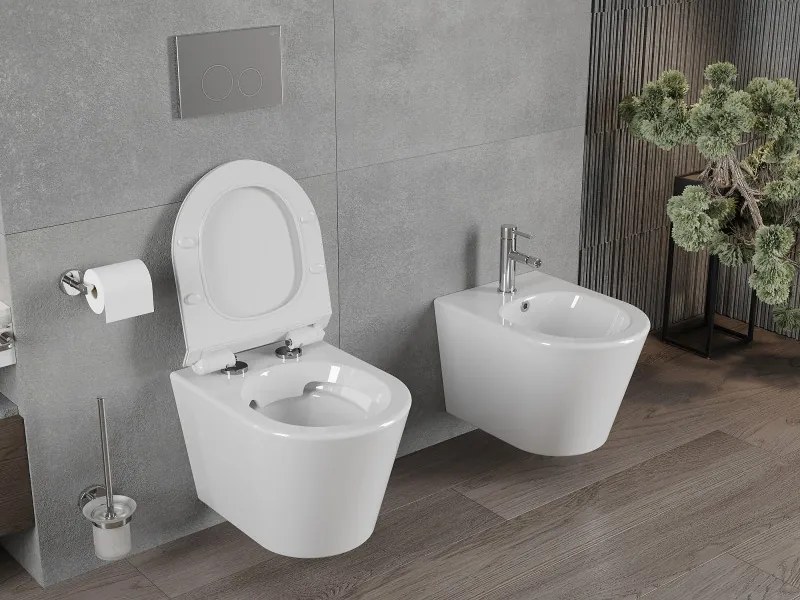 Mexen Rico miska wc Rimless z deską wolnoopadającą slim, duroplast, biała połysk - 30720100