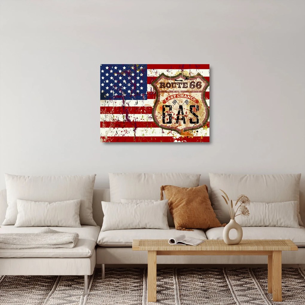 Obraz na szkle - Vintage flaga (70x50 cm)