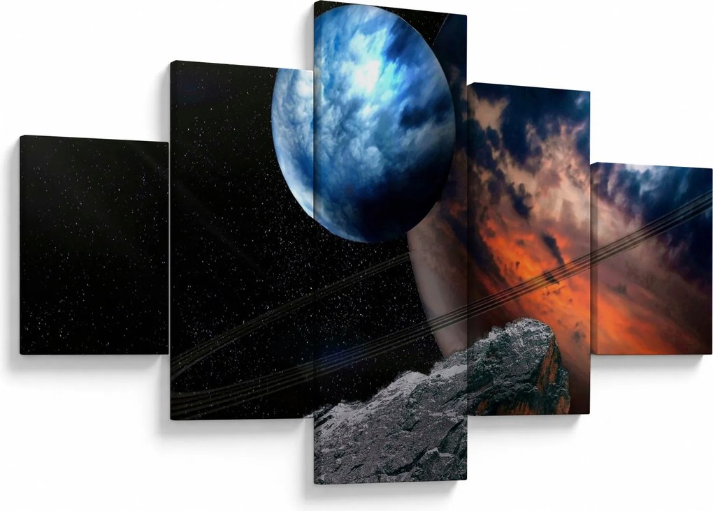 Obraz planety w kosmosie (125x70 cm)