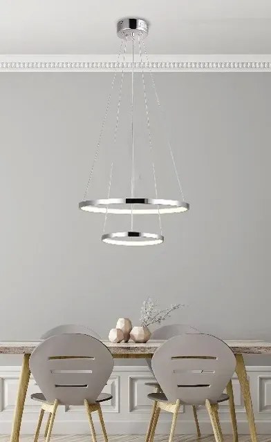 Podwójna modernistyczna lampa chrom - V082 W0-H07