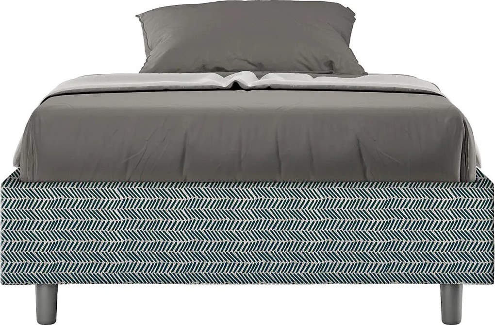 Łóżko bez stelaża tapicerowane 120x210 tkaniny Aragona 8 niebieski Azelia