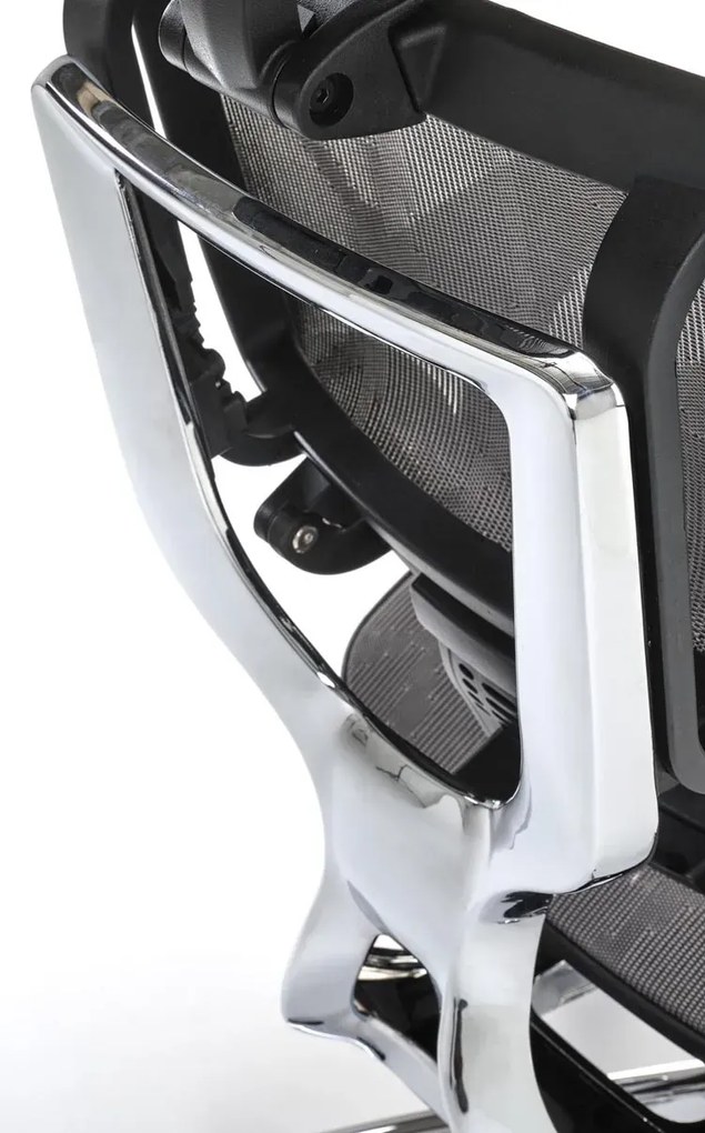 Ergonomiczny obrotowy szary fotel regulowany z zagłówkiem do 150 kg - Tipo