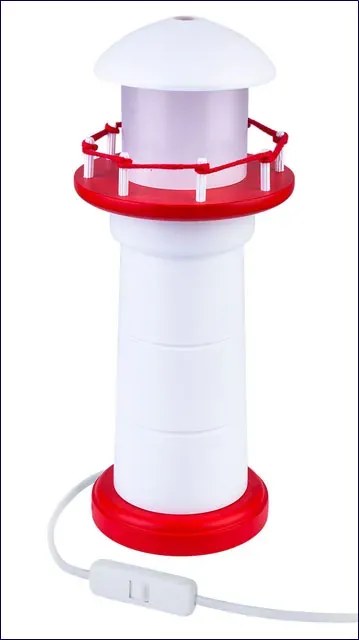 Biało-czerwona lampka LED na biurko latarnia - S186 A6-L70