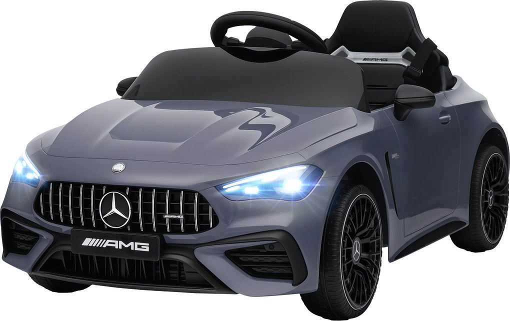 AIYAPLAY Dziecięcy samochód elektryczny, wzór Mercedes, silniki 12 V, pilot, światła LED, muzyka, dla dzieci 3-6 lat, szary