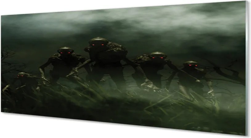 Panel szklany do Kuchni Postać Zombie pod Chmurami