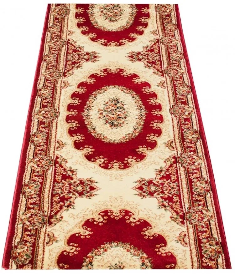 Czerwony elegancki chodnik w kwiatowy wzór W1-F39