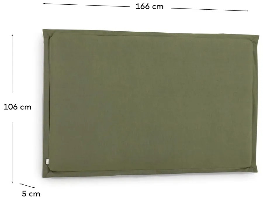 Zielony tapicerowany zagłówek 166x106 cm Tanit – Kave Home