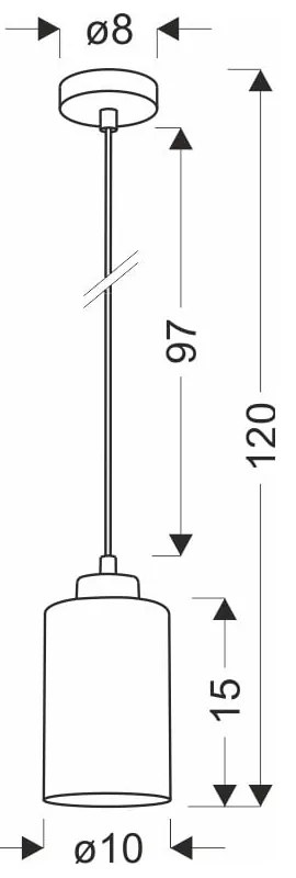 Czarna lampa wisząca ze szklanym kloszem ø 10 cm Aspra – Candellux Lighting