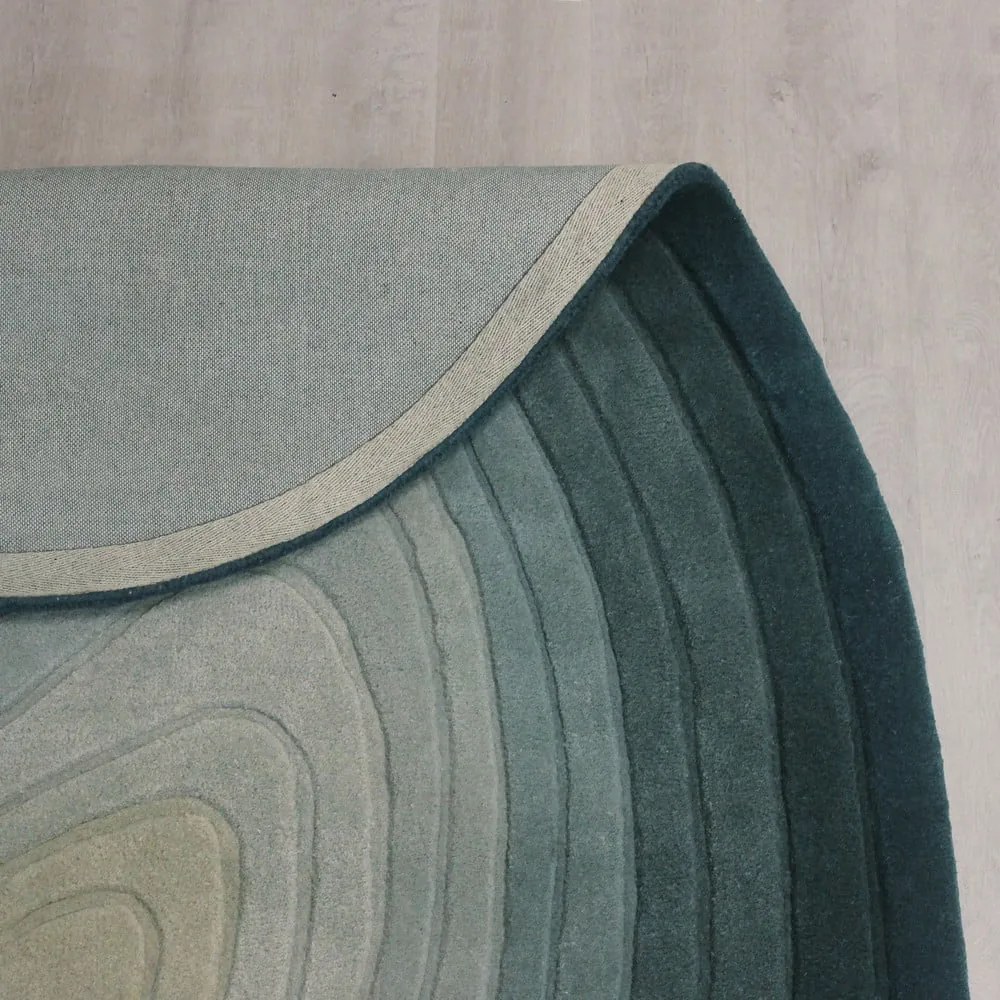 Niebieski wełniany dywan 200x290 cm Puddle Ombre Wool – Flair Rugs