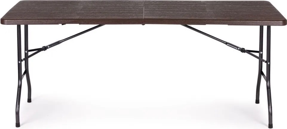 Składany stół cateringowy imitacja drewna Party 180 cm, brązowy