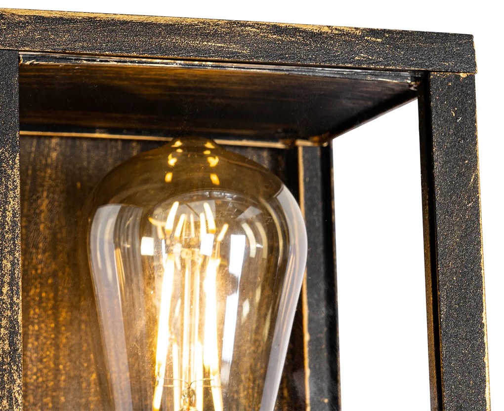 Zewnetrzna Kinkiet / Lampa scienna vintage antyczne złoto 38 cm 2-punktowe IP44 - CharloisPrzemysłowy Oswietlenie zewnetrzne