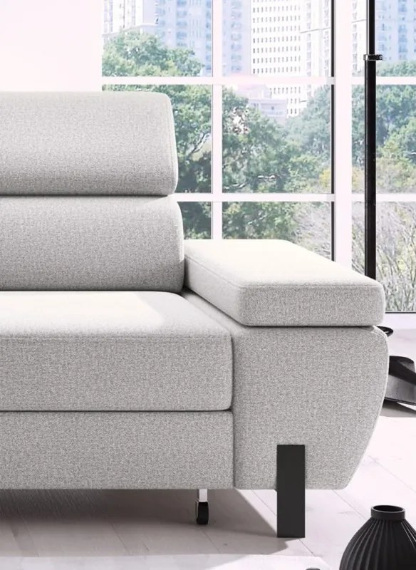 Narożnik MOLINA L układ L Lewostronny z funkcją spania w tkaninie CLOUD WERSAL