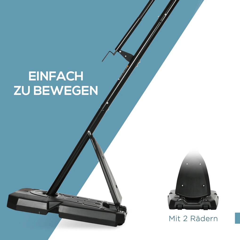 SPORTNOW Stojak na koszykówkę 293-350 cm, kosz do koszykówki ze stojakiem, rolki ze stali