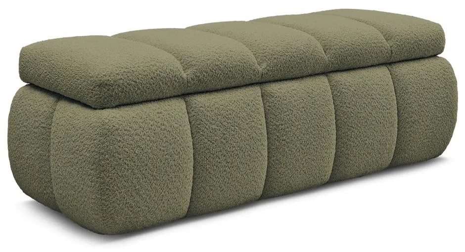 Zielona ławka z materiału bouclé – Bobochic Paris