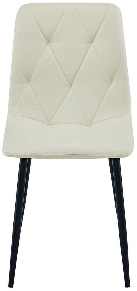 Kremowe krzesło do kuchni LIBRA z czarnymi nogami
