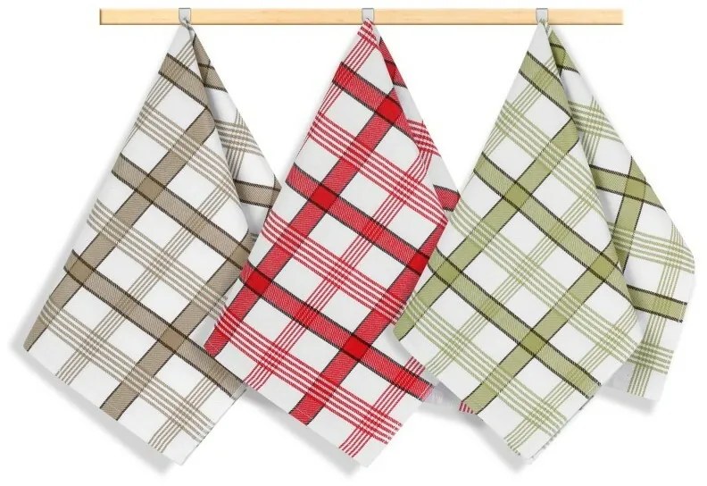 Bellatex Ściereczka kuchenna w kratkę, 50 x 70 cm, zestaw 3 szt.