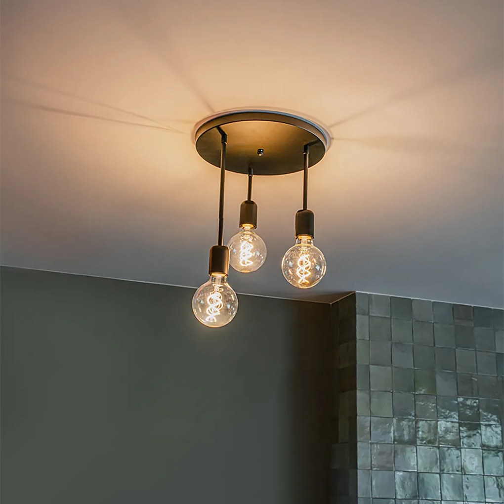 Inteligentna lampa sufitowa czarna w komplecie z 3 żarówkami Wi-Fi G95 - Facil Nowoczesny Oswietlenie wewnetrzne