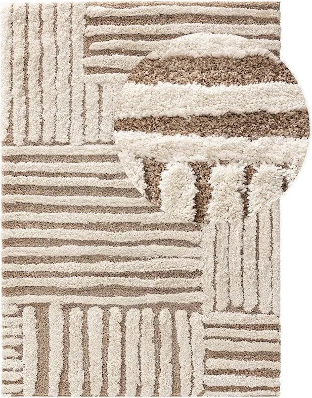 Dwukolorowy dywan z długim włosiem Tibo