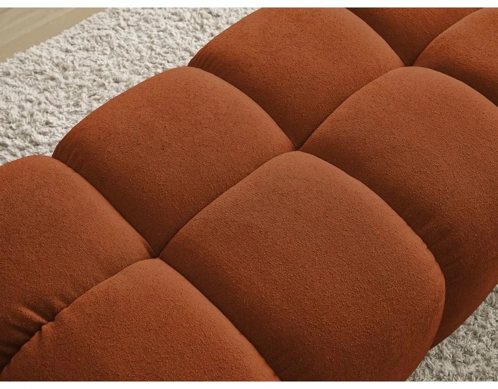 Ceglasty podnóżek z tkaniny szenilowej Everest – Bobochic Paris