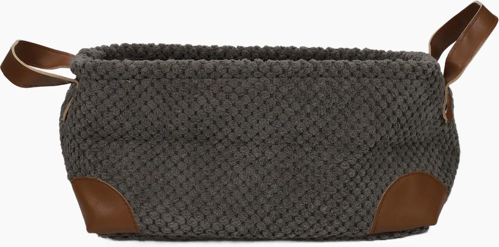 Koszyk do przechowywania, sztruks z uchwytami, 30 x 20 x 15 cm