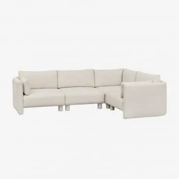 4-częściowa Sofa Modułowa Narożna Prawa, Wykonana Z Tkaniny Bouclé Artemisa Tkanina Bouclé W Kolorze Kremowo-beżowym - Sklum