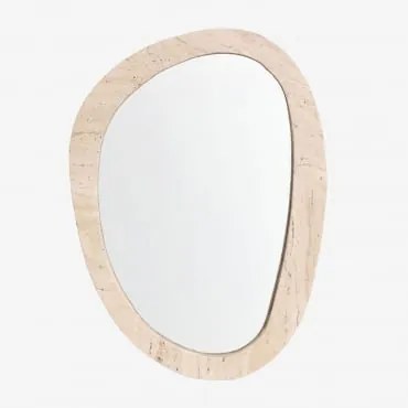 Nieregularne Lustro Ścienne Z Naturalnego Kamienia Urkiz Trawertyn & 40 X 50 Cm - Sklum