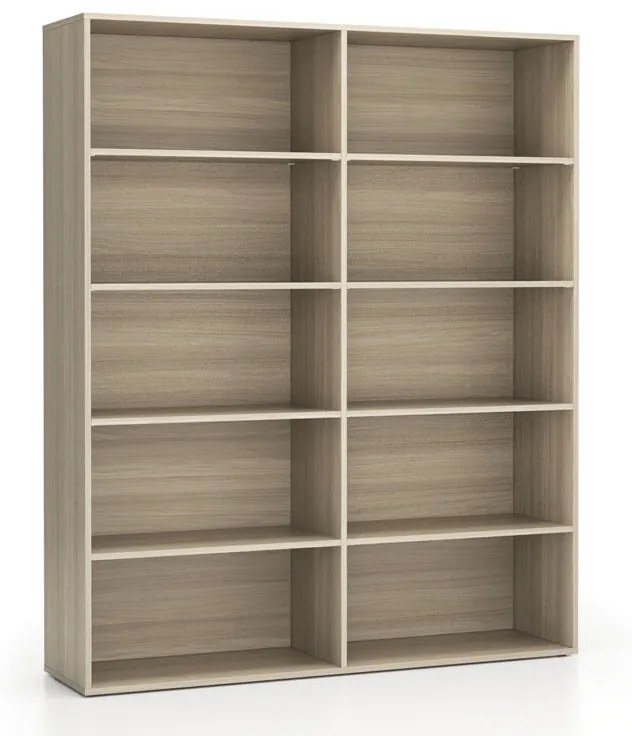 Regał biurowy wysoki LAYERS, 1582 x 400 x 1905, dąb naturalny