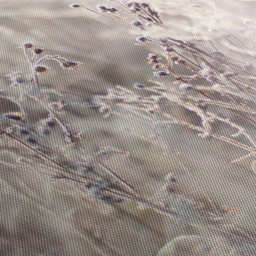 Obraz - Roślina (z zegarem) (90x30 cm)