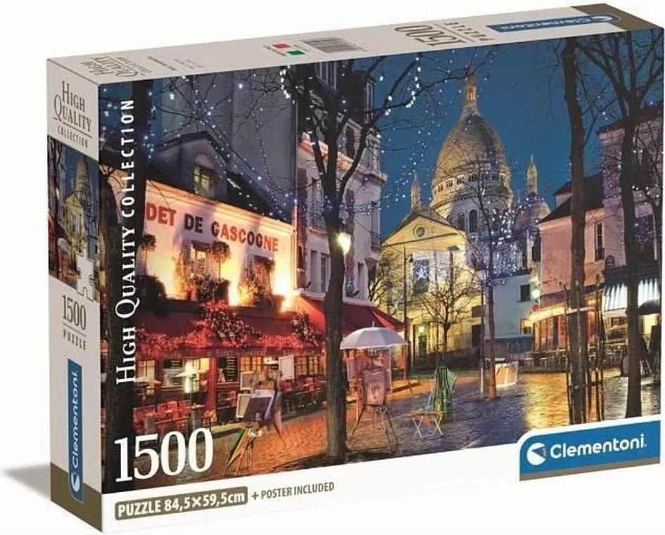 Puzzle Clementoni 1500 elementów Paris Montmartre 59,2x84,3 cm - Kolekcja NOVO Art, Wielokolorowy, Dla dorosłych