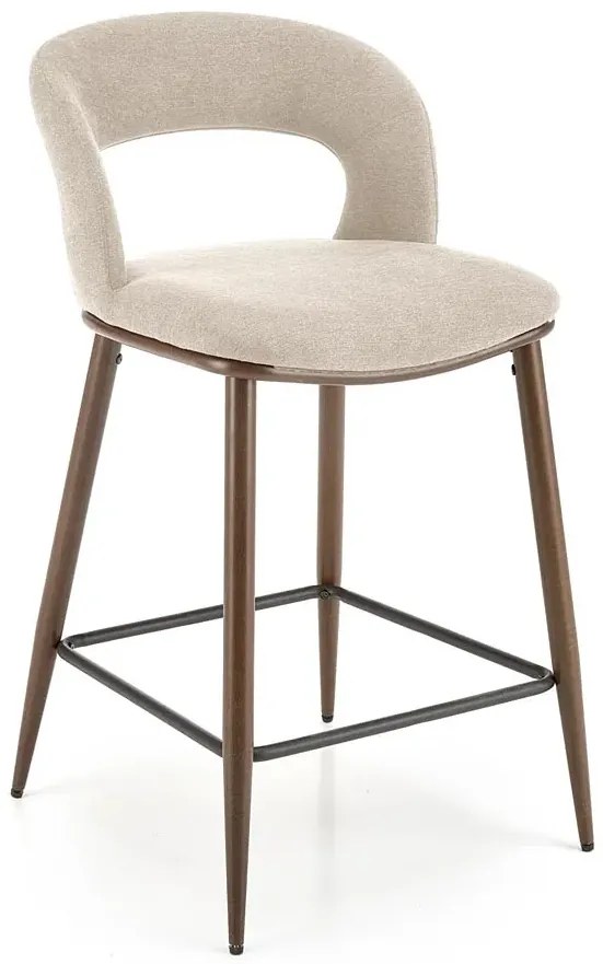 Beżowe krzesło barowe z oparciem - Bleros