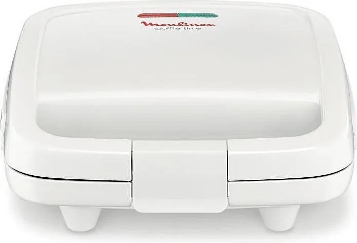 Elektryczna gofrownica Moulinex Waffle Time 700W biała, płyty nieprzywierające, schowek na przewód, wskaźnik świetlny, izolowana rączka