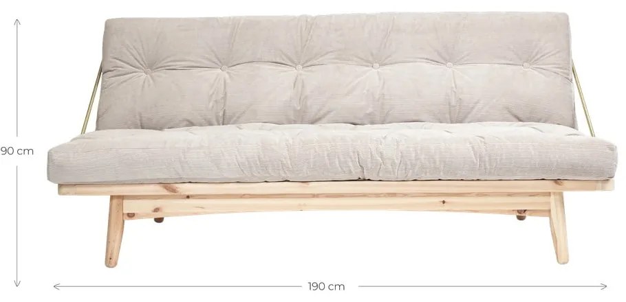 Sofa rozkładana ze sztruksową tapicerką Karup Design Folk Raw/Charcoal