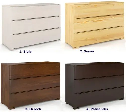 Komoda drewniana 3 szuflady Inca 2S - Palisander