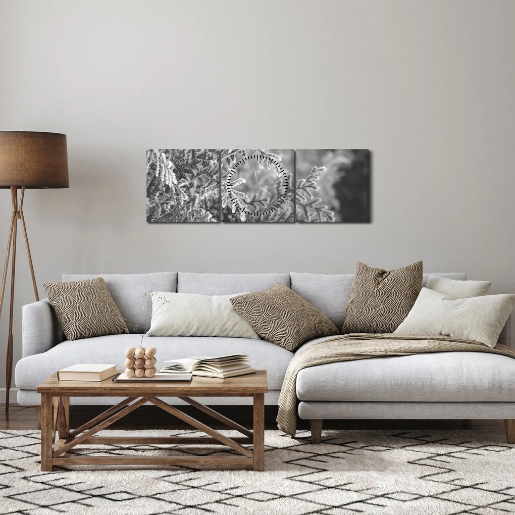 Obraz - Las świerkowy (z zegarem) (90x30 cm)
