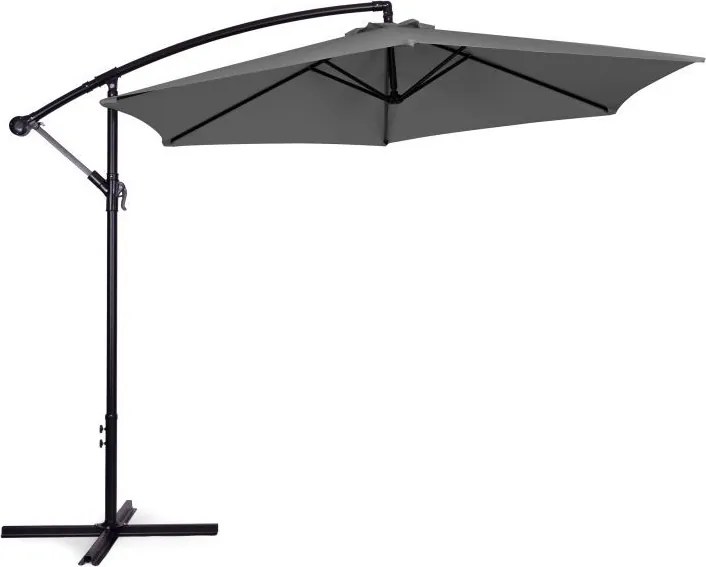 Parasol ogrodowy na wysięgniku XS-UMS021 z korbką, szary, 3 m