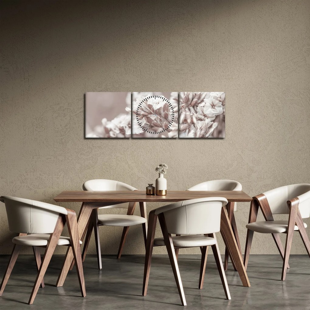 Obraz - Szczegół gałązek (z zegarem) (90x30 cm)