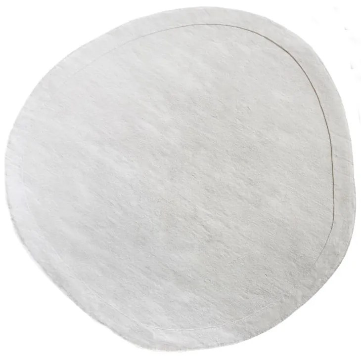 Dywan organiczny okrągły ręcznie tkany 100% wełny - 200 x 200 cm - 2200g/m2 - Kremowy - WILLOW