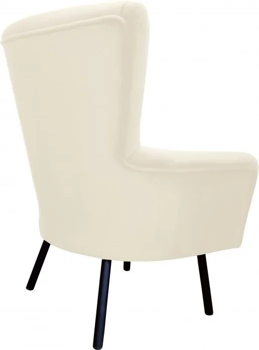 Fotel TULIP tkanina Welur noga metalowa Uszak luksusowy komfort salonu : Kolor nogi - Czarna, Kolor tkaniny - VELVET - MG50