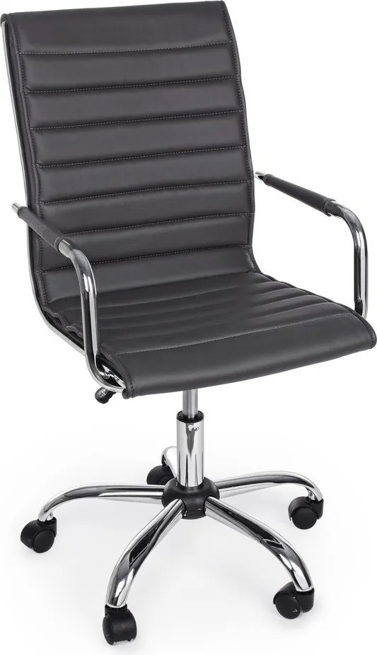 Ciemnoszare krzesło biurowe z imitacji skóry Perth – Yes Everyday