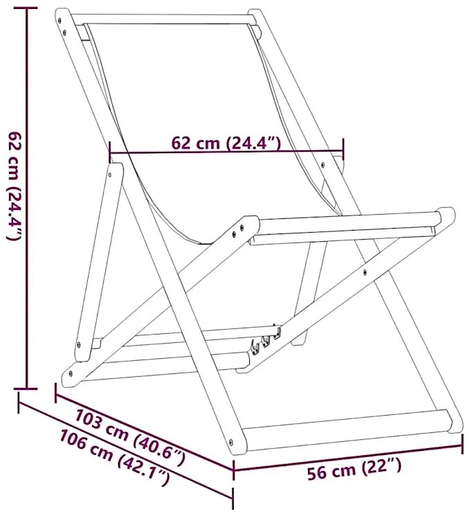 Składany leżak na plażę w kolorze beżowym P1-L00