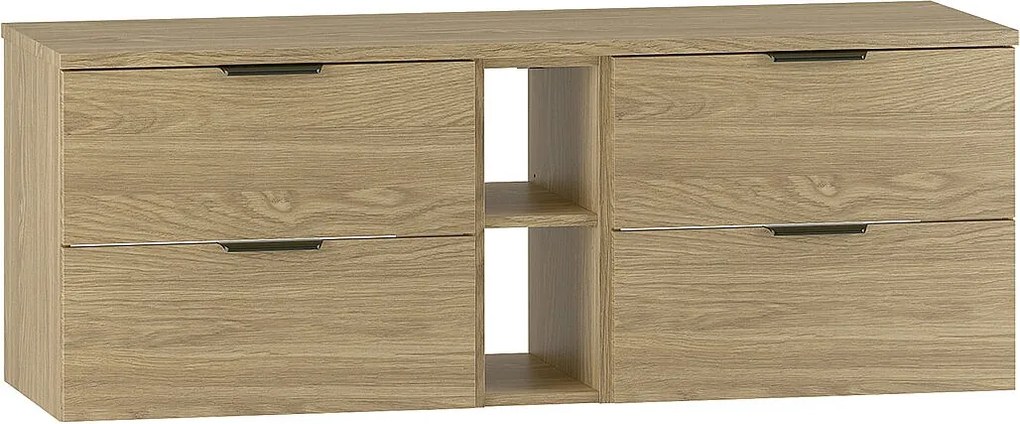 Zestaw do Łazienki 140cm Szafka Regał Blat Dąb Olejowany Pile