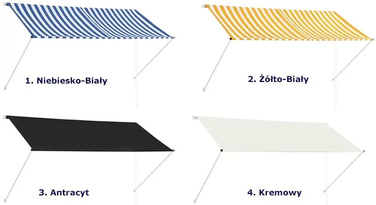 Markiza balkonowa żółto-białe pasy Z2-A06