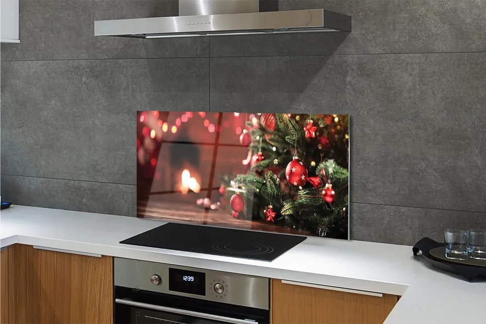 Panel szklany do Kuchni Choinka Pełna Prezentów