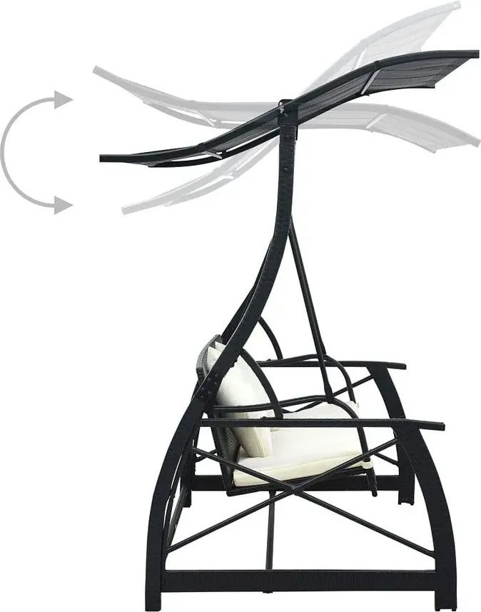 Nowoczesna huśtawka ogrodowa Senea - czarna