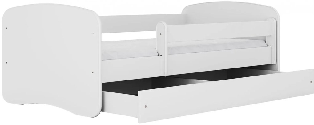 Białe łóżko dziecięce z materacem 70x140 T6-P10