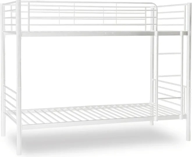 Łóżko Piętrowe Dla Dzieci 90x200 cm RODEZ Metalowe Białe